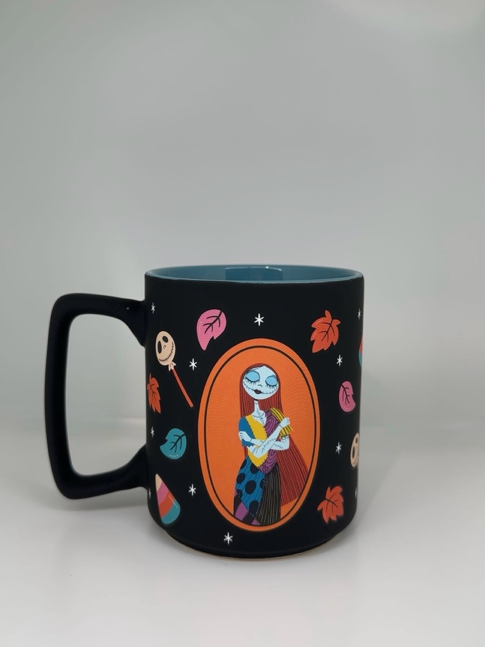 Nightmare Before Christmas Black Ceramic Mug with Teal Interior